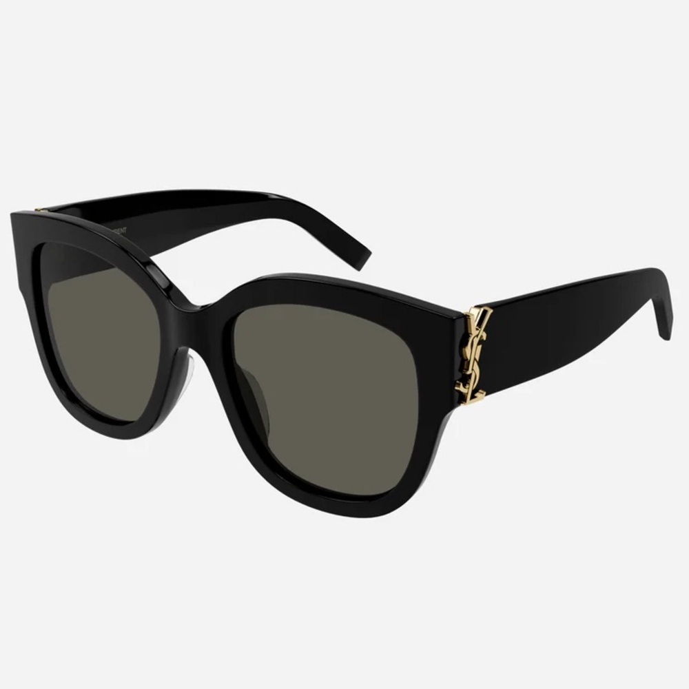 Saint Laurent SL M95/F Grey Butterfly Ladies Black Oversized Sunglasses 575$ NWT - Picture 2 of 5